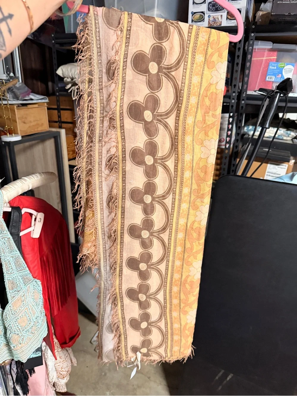 Spell buttercup travel scarf sarong in soft brown neutral  Floral